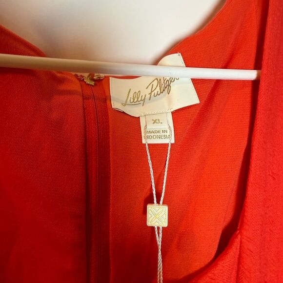 Lilly Pulitzer Vibrant Red Midi Dress - Picture 5 of 10